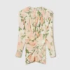 Mini-robe à manches longues imprimée pivoines Mini-robe à manches longues imprimée pivoines
