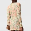 Mini-robe à manches longues imprimée pivoines Mini-robe à manches longues imprimée pivoines