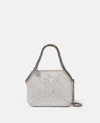 Mini sac cabas Falabella en maille cristal