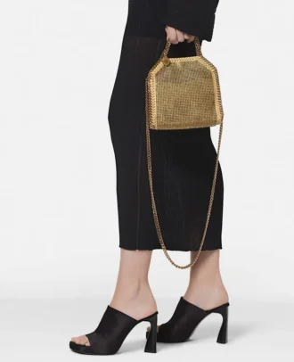 Mini sac cabas Falabella en maille cristal