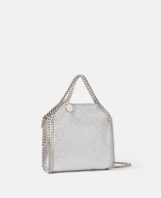 Mini sac cabas Falabella en maille cristal