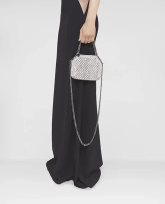 Mini sac cabas Falabella en maille cristal