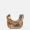 Mini sac hobo Frayme métallisé à fermeture zippée Mini sac hobo Frayme métallisé à fermeture zippée