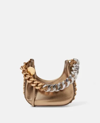 Mini sac hobo Frayme métallisé à fermeture zippée