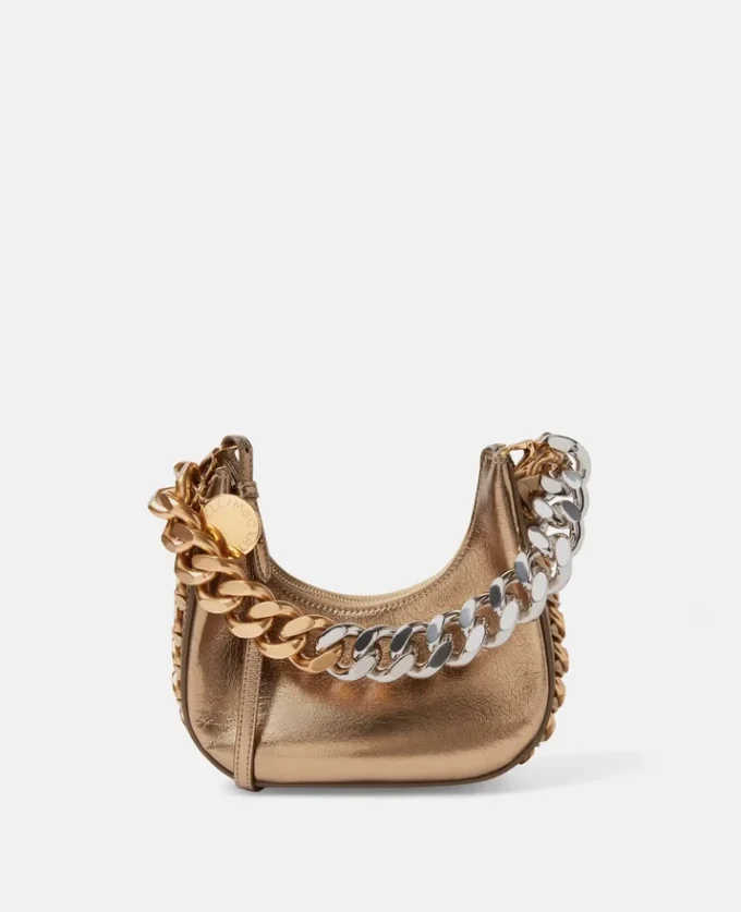 Mini sac hobo Frayme métallisé à fermeture zippée Mini sac hobo Frayme métallisé à fermeture zippée