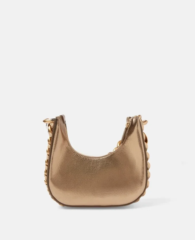 Mini sac hobo Frayme métallisé à fermeture zippée Mini sac hobo Frayme métallisé à fermeture zippée