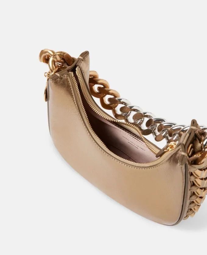 Mini sac hobo Frayme métallisé à fermeture zippée Mini sac hobo Frayme métallisé à fermeture zippée