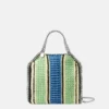 Mini sac à main Falabella en coton crocheté rayé Mini sac à main Falabella en coton crocheté rayé