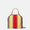 Mini sac à main Falabella en coton crocheté rayé Mini sac à main Falabella en coton crocheté rayé