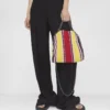 Mini sac à main Falabella en coton crocheté rayé Mini sac à main Falabella en coton crocheté rayé