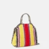 Mini sac à main Falabella en coton crocheté rayé Mini sac à main Falabella en coton crocheté rayé