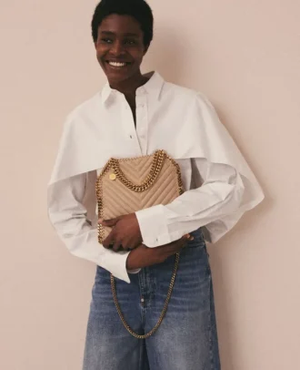 Mini sac à main matelassé Falabella Chevron