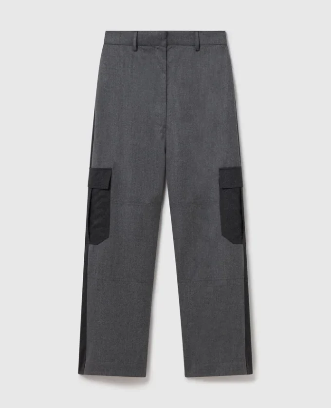 Pantalon cargo ample à empiècements