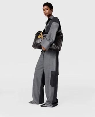 Pantalon cargo ample à empiècements