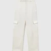Pantalon cargo ample à empiècements en satin Pantalon cargo ample à empiècements en satin