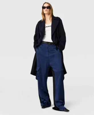 Pantalon cargo oversize en satin