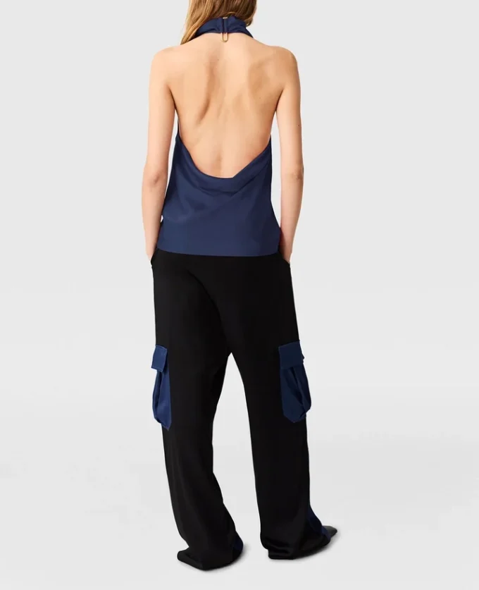 Pantalon cargo oversize en satin Pantalon cargo oversize en satin