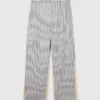 Pantalon cargo oversize à rayures mixtes Pantalon cargo oversize à rayures mixtes