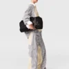 Pantalon cargo oversize à rayures mixtes Pantalon cargo oversize à rayures mixtes