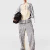 Pantalon cargo oversize à rayures mixtes Pantalon cargo oversize à rayures mixtes