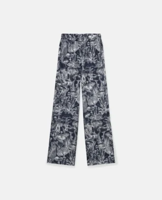 Pantalon de pyjama en soie imprimé Fungi Forest