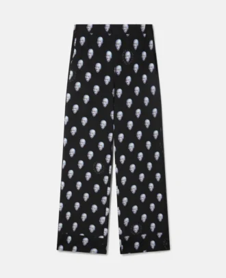 Pantalon de pyjama sexy en crêpe de Chine imprimé robot