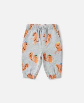 Pantalon de survêtement à cordon coulissant et imprimé écureuil
