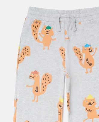 Pantalon de survêtement à cordon coulissant et imprimé écureuil