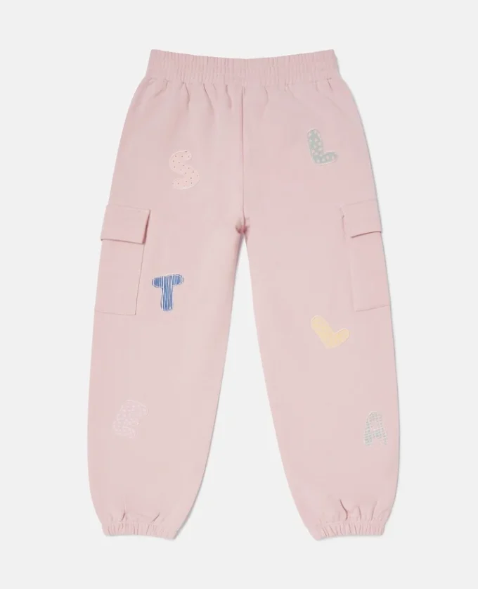 Pantalon de survêtement à cordon coulissant et logo brodé Pantalon de survêtement à cordon coulissant et logo brodé