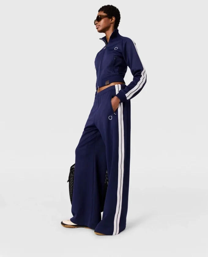 Pantalon de survêtement à double bande et taille élastiquée Pantalon de survêtement à double bande et taille élastiquée