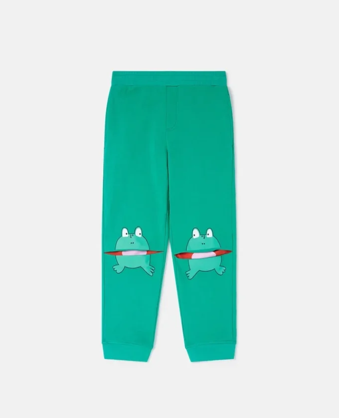 Pantalon de survêtement élastiqué à motif grenouille Pantalon de survêtement élastiqué à motif grenouille