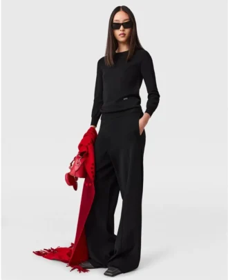 Pantalon droit en maille compacte Pantalon droit en maille compacte
