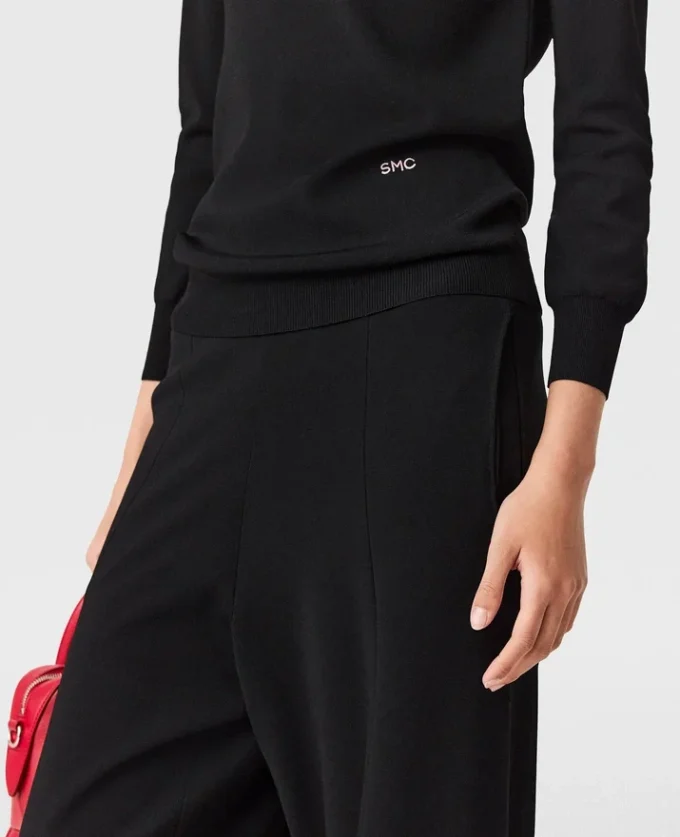 Pantalon droit en maille compacte