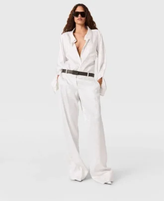 Pantalon droit à plis imprimé serpent Pantalon droit à plis imprimé serpent