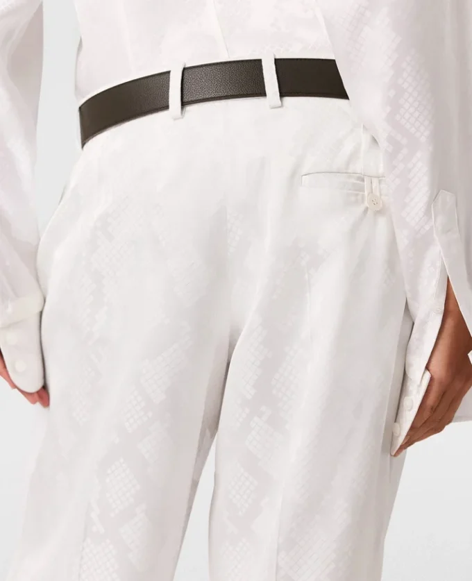 Pantalon droit à plis imprimé serpent Pantalon droit à plis imprimé serpent