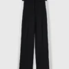 Pantalon droit à taille basse et rayures Pantalon droit à taille basse et rayures