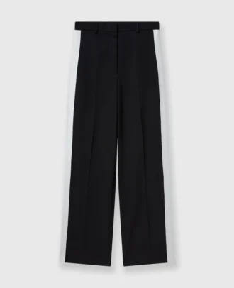 Pantalon droit à taille basse et rayures Pantalon droit à taille basse et rayures