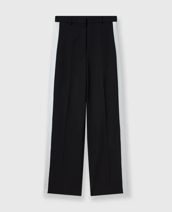 Pantalon droit à taille basse et rayures Pantalon droit à taille basse et rayures