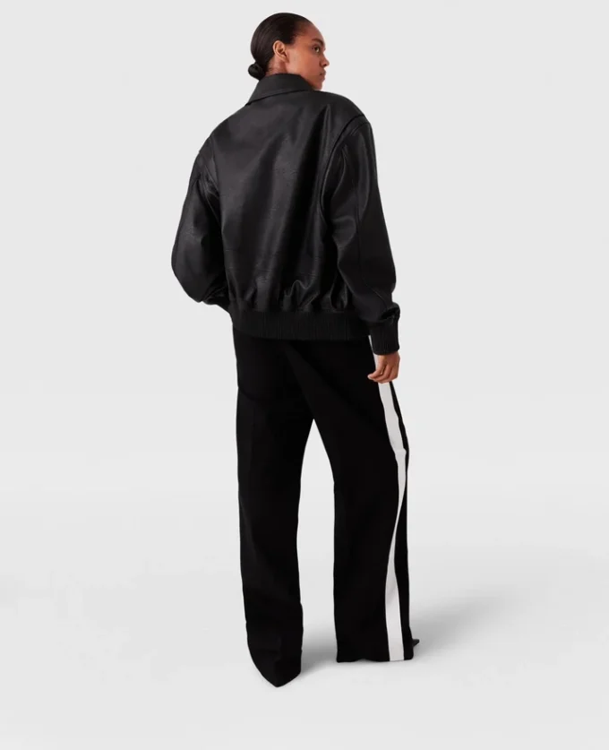 Pantalon droit à taille basse et rayures Pantalon droit à taille basse et rayures