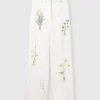 Pantalon droit taille basse à motif floral Pantalon droit taille basse à motif floral