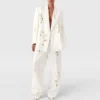 Pantalon droit taille basse à motif floral Pantalon droit taille basse à motif floral