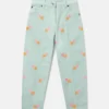 Pantalon en gabardine brodé d’un cœur Pantalon en gabardine brodé d’un cœur