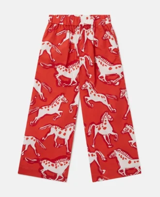 Pantalon en popeline imprimé chevaux