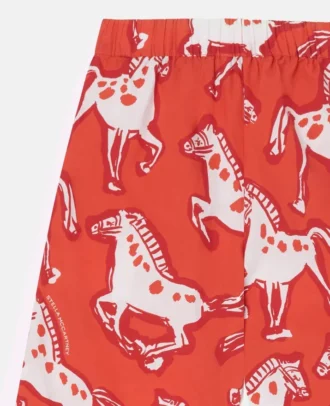 Pantalon en popeline imprimé chevaux