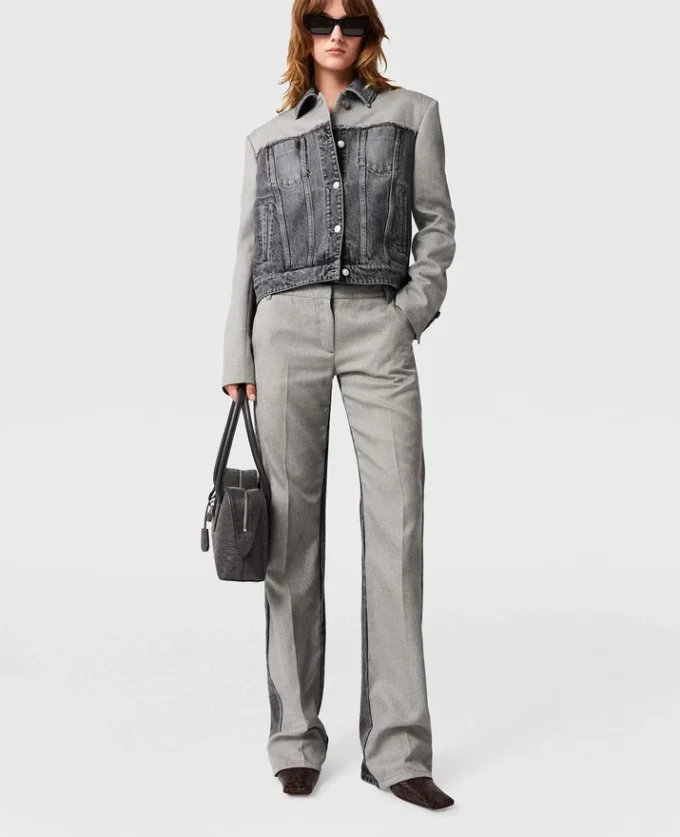 Pantalon hybride ajusté en jean Pantalon hybride ajusté en jean