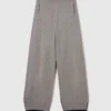 Pantalon à jambes larges et empiècements contrastés Pantalon à jambes larges et empiècements contrastés