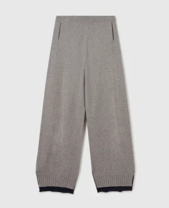 Pantalon à jambes larges et empiècements contrastés