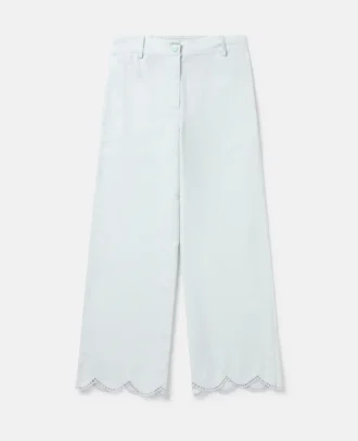 Pantalon large à bords festonnés Pantalon large à bords festonnés