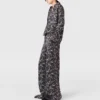 Pantalon oversize à cordon coulissant et imprimé dentelle Pantalon oversize à cordon coulissant et imprimé dentelle