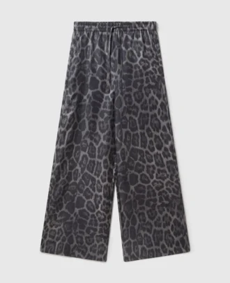 Pantalon oversize à cordon coulissant et imprimé léopard Pantalon oversize à cordon coulissant et imprimé léopard